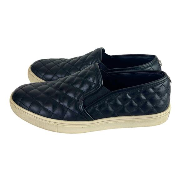 Steve Madden Ecentrcq Quilted Black Sneaker Loafer Sporty Slip On Women’s Size 8 - Picture 4 of 12